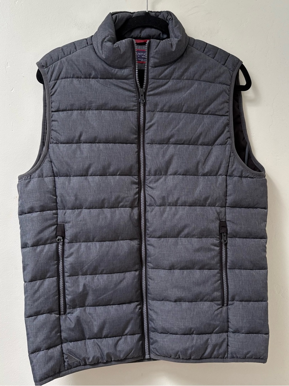 UNTUCKit Thierry Charcoal Quilted Vest Full Zip Size Small
